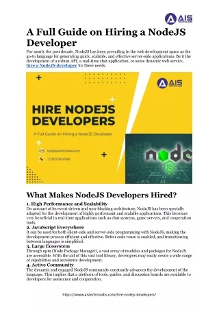 The Complete Guide to Hiring NodeJS Developers