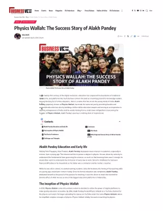 Physics Wallah The Success Story of Alakh Pandey