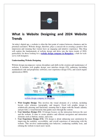 What is Website Designing and 2024 Website Trends