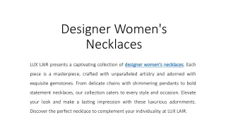 Designer Women's Necklaces