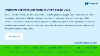 Highlights and Announcements of Union budget 2024