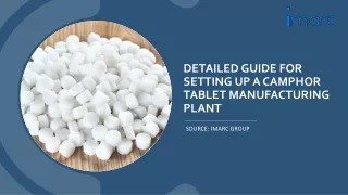 Camphor Tablet Manufacturing Plant Project Report