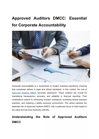 Approved Auditors DMCC_ Essential for Corporate Accountability