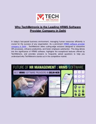 TechMetronix- HRMS Software Provider Company in Delhi