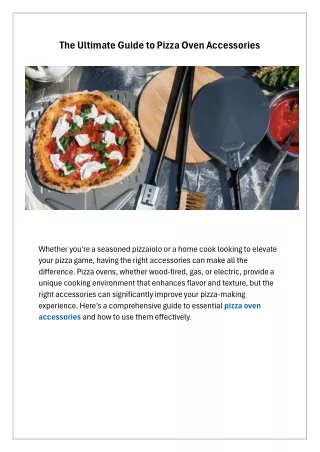 The Ultimate Guide to Pizza Oven Accessories