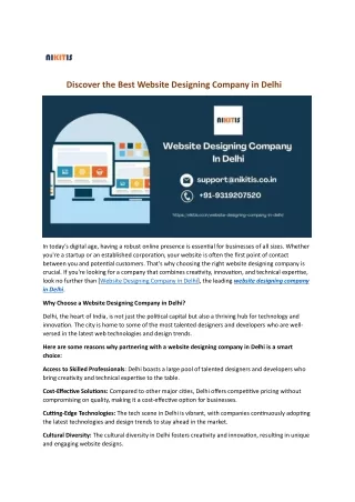 Discover the Best Website Designing Company in Delhi