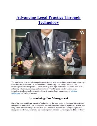 Advancing Legal Practice Through Technology