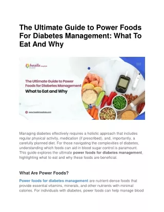 The Ultimate Guide To Power Foods For Diabetes Management What To Eat And Why