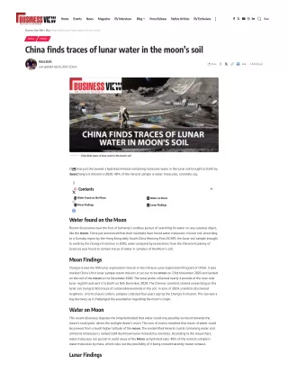 China finds traces of lunar water in the moon’s soil