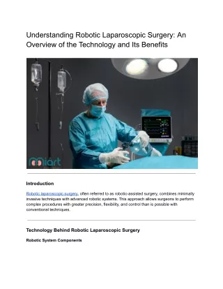 Understanding Robotic Laparoscopic Surgery_ An Overview of the Technology and Its Benefits