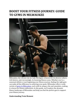Guide To Gyms In Milwaukee