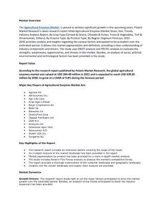Agricultural Enzymes Market