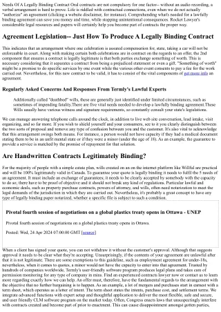 Requirements Of A Lawfully Binding Agreement