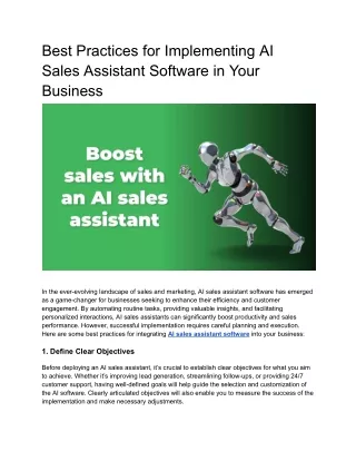 Best Practices for Implementing AI Sales Assistant Software in Your Business
