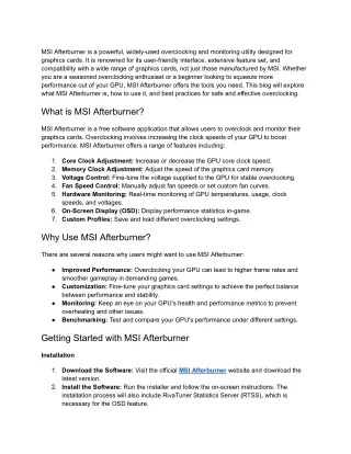 Mastering MSI Afterburner_ A Comprehensive Guide