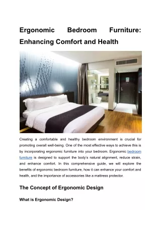 Ergonomic Bedroom Furniture_ Enhancing Comfort and Health