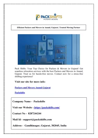 Efficient Packers and Movers in Anand, Gujarat | Trusted Moving Partner