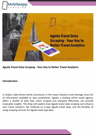 Agoda Travel Data Scraping - Your Key to Better Travel Analytics.PPT