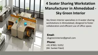 4 Seater Sharing Workstation Manufacturer in Ahmedabad  - Sky Green Interior