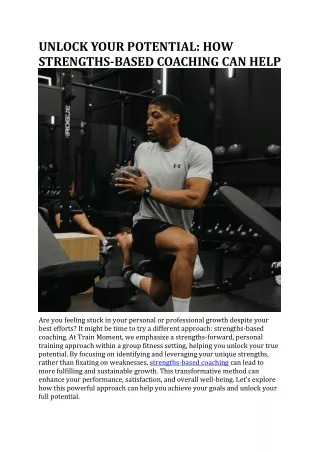 Strengths-based Coaching Can Help