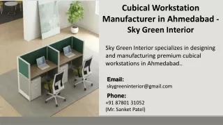 Cubical Workstation Manufacturer in Ahmedabad  - SkyGreen Interior