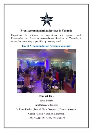 Event Accommodation Services in Yaounde