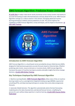 AI with AWS Training Course