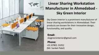 Linear Sharing Workstation Manufacturer in Ahmedabad  -  Sky Green Interior