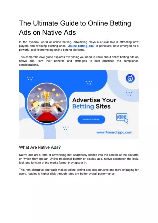 The Ultimate Guide to Online Betting Ads on Native Ads