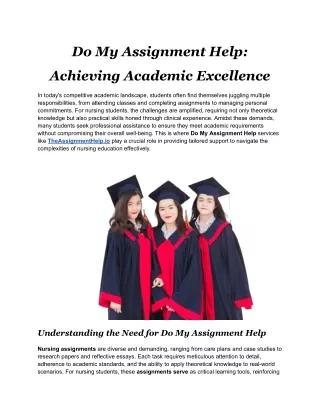 Do My Assignment Help
