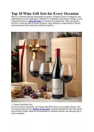Top 10 Wine Gift Sets for Every Occasion
