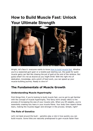 How to Build Muscle Fast_ Unlock Your Ultimate Strength