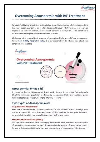 Overcoming Azoospermia with IVF Treatment