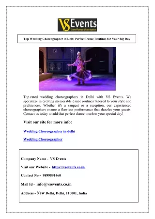 Top Wedding Choreographer in Delhi Perfect Dance Routines for Your Big Day