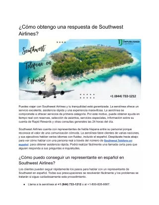 ¿Cómo obtengo una respuesta de Southwest Airlines