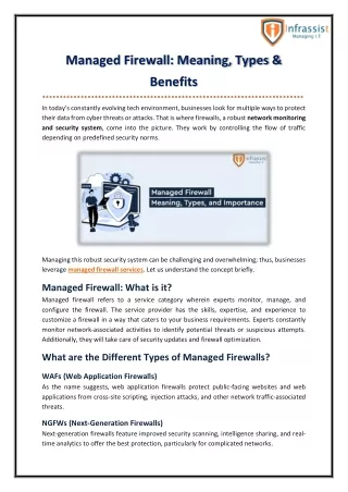 Managed Firewall Meaning Types & Benefits