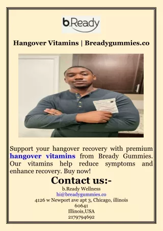 Hangover Vitamins  Breadygummies.co