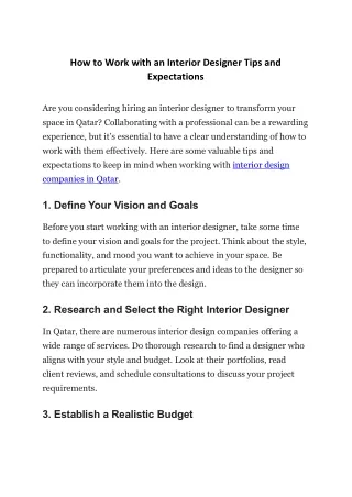 How to Work with an Interior Designer Tips and Expectations