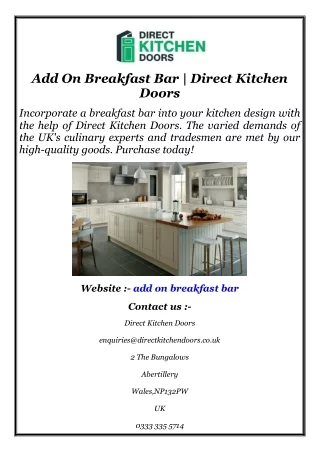 Add On Breakfast Bar  Direct Kitchen Doors