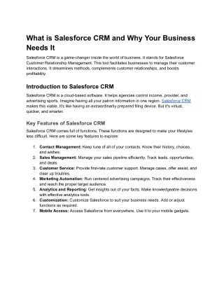 What is Salesforce CRM and Why Your Business Needs It