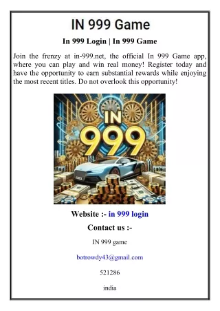 In 999 Login   In 999 Game
