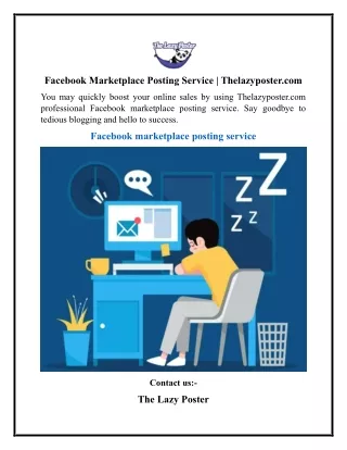 Facebook Marketplace Posting Service  Thelazyposter