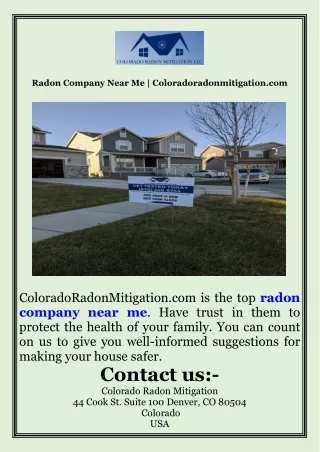 Radon Company Near Me  Coloradoradonmitigation.com
