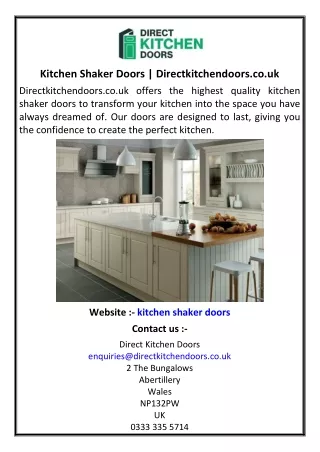 Kitchen Shaker Doors | Directkitchendoors.co.uk