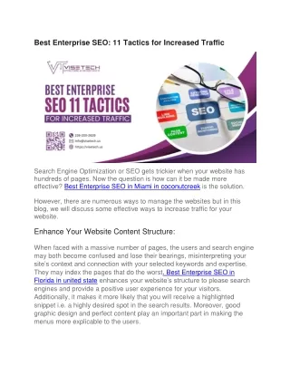 Best Enterprise SEO 11 Tactics for Increased Traffic