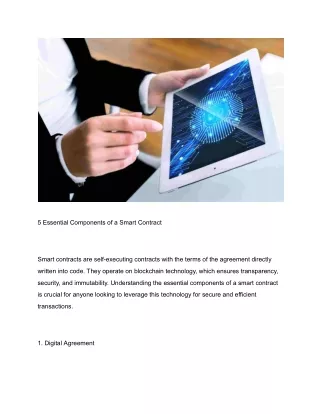 5 Essential Components of a Smart Contract