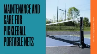 _Maintenance and Care for Pickleball Portable Nets