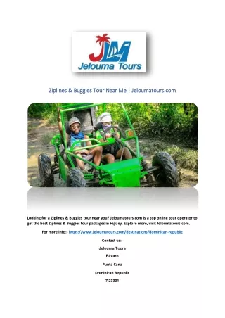 Ziplines & Buggies Tour Near Me | Jeloumatours.com
