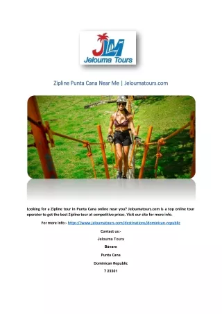 Zipline Punta Cana Near Me | Jeloumatours.com