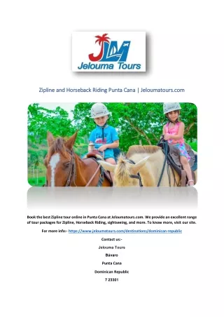 Zipline and Horseback Riding Punta Cana | Jeloumatours.com